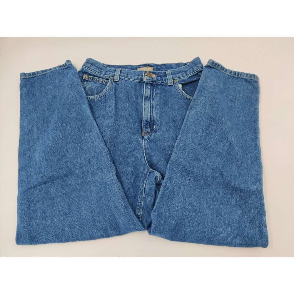 Liz Claiborne‎ Petite Womens Jeans Blue High Rise Relaxed Fit Size 8 Short